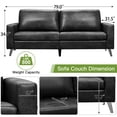 thumbnail image 6 of AECOJOY 79" Faux Leather Sofa 3 Seater Couch Loveseat Living Room Furniture in Black, 6 of 9