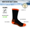 thumbnail image 5 of Polar Heat Nanuuq Men’s Northern Cotton Boot Socks, 6 Pairs Cushioned Arch Support Winter Thermal Socks, Black Blaze, 5 of 6
