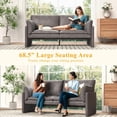 thumbnail image 7 of YODOLLA 68" Loveseat Sofa Couch for living room leather couch with Soft Cushions & Thick Armrests in Grey, 7 of 7