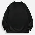 thumbnail image 4 of safuny Men's Oversized Pullover Loose Cotton Shirts Long Sleeve Crew Neck Fall Tops Leisure Comfy Solid Shirts Trendy Holiday Black M, 4 of 4