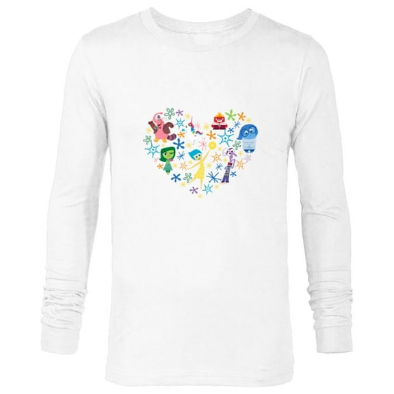 Disney and Pixar’s Inside Out Emotions Heart - Long Sleeve T-Shirt for Men – Customized-White