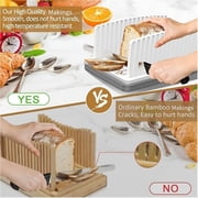 Adjustable Bread Slicer with Crumb Tray, Foldable Slicing Guide for Homemade Bread Sourdough Bagels, Non-Slip Base for Uniform Cuts