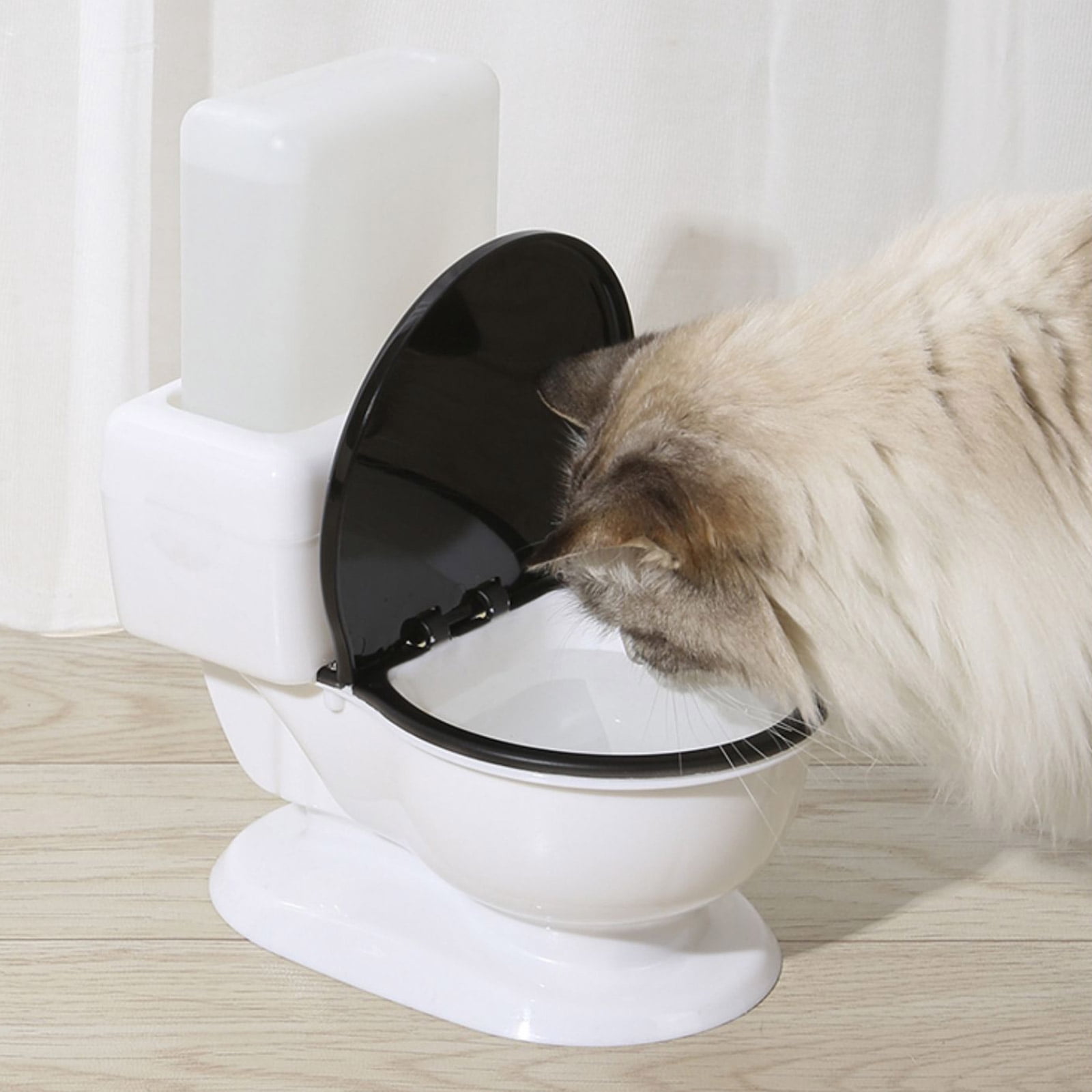 Cats Water Fountain Fed Automatic Pet Dog Drinking Bowl Dispenser No Filter Ultra Quiet Funny Toilet Design 2