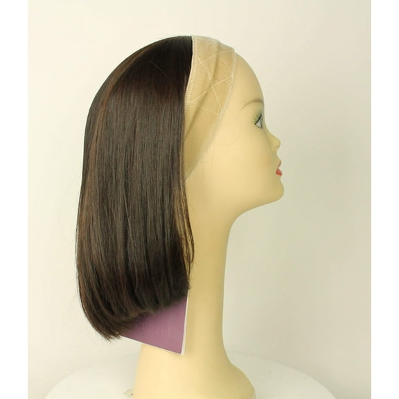 European Human Hair Freeda Wig Avalon Fall Deep Dark Brown With Auborn Highlights Size X-L