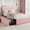 Pink, variant on Twin Bed Frame, Boucle Upholstered Platform Bed Frame with Storage Headboard & 2 Flexible Drawers, Easy Assembly, No Box Spring Needed for Teens, Adults