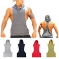 thumbnail image 4 of Sudadera con Capucha Racerback Sunnimix Chaleco de Culturismo Top de Corte Gris Amarillo Talla XL, 4 of 5