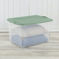 thumbnail image 4 of Sterilite Large Latching Storage Bin, 66 Quart Clear Plastic Storage Container with Latch Lid, Green Sage, 6 Pack, 4 of 5