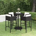 thumbnail image 1 of vidaXL 5 Piece Garden Bar Set with Cushions Poly Rattan Black, 1 of 5