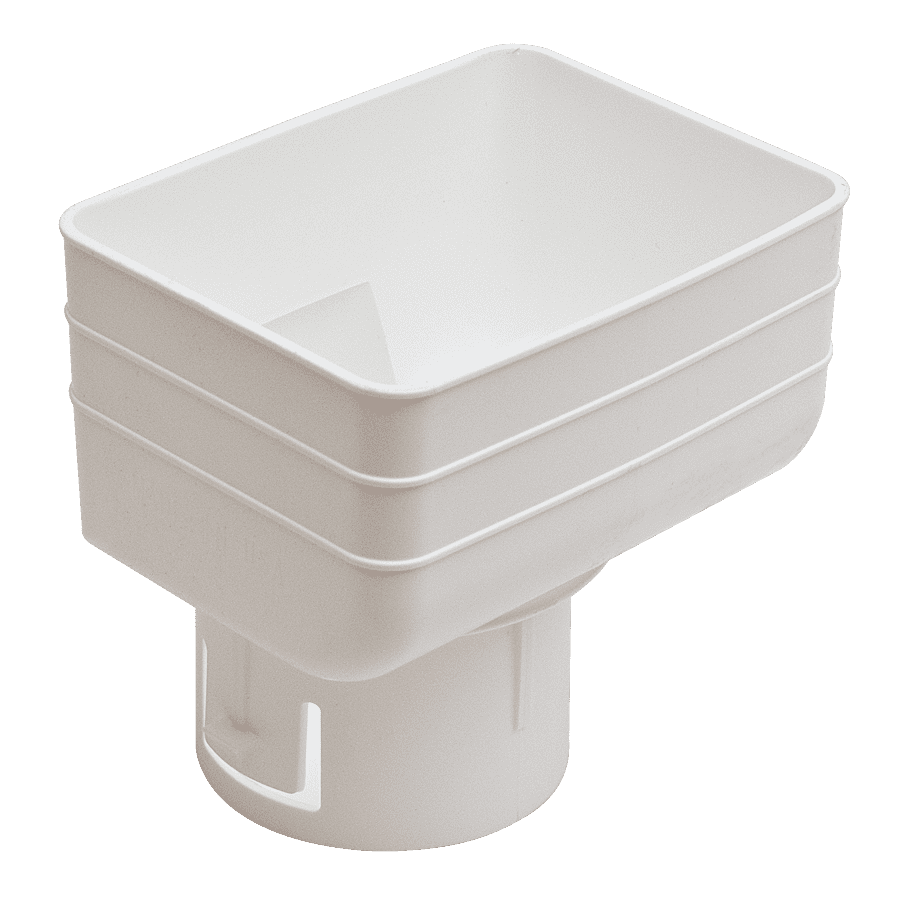 3x4x3 Universal Downspout to Drain Pipe Adapter, White