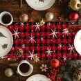 thumbnail image 4 of Christmas Table Runner Snowman Table Runners Cardinal Bird Snowflake Buffalo Plaid Cotton Linen Dresser Scarf Kitchen Dining Table Decor for Christmas Holiday Party Decor 13x36 Inch, 4 of 9