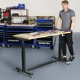 WORKPRO 60" Height Adjustable Work Table with Crank Handle and Casters
