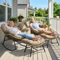 thumbnail image 3 of RADIATA Outdoor Papasan Rocking Chair with Footrest and Cushion, Oversized Patio Rocking Chairs, 450 lbs Capacity Glider for Garden,Brown, 3 of 12