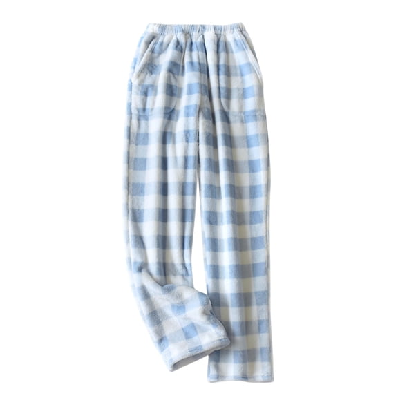APEXFWDT Christmas Pajama Pants for Women Fuzzy Fleece Buffalo Plaid Pj Bottoms Soft Lounge Sleepwear Womens Pajama Pants Comfy Sleep Pj Pants