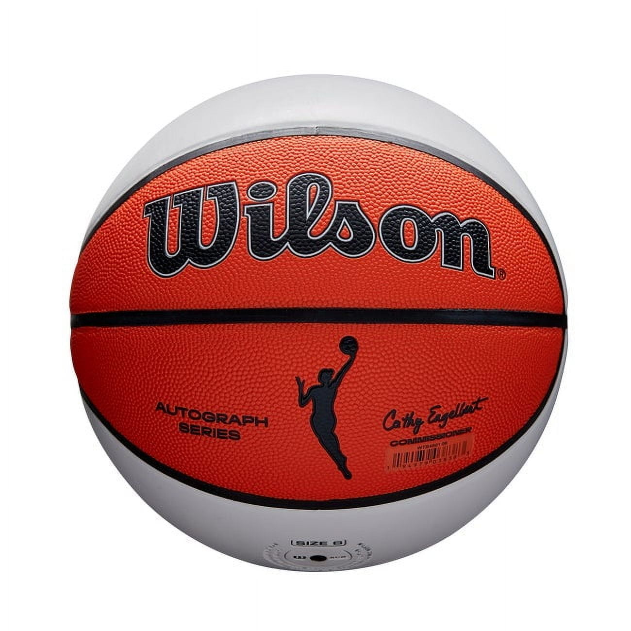 Wilson WNBA Autograph Basketball, White and Orange, 28.5 in.