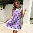 thumbnail image 3 of UDAUDU Womens 2 Piece Sets Polka Dot Vacation Sleeveless Crew Neck Pullover Top Lounge Set Casual Shorts Matching Set with Pocket Purple M, 3 of 6