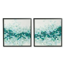 Stupell Industries Abstract Speckled Horizon Abstract Painting Black Framed Art Print Wall Art, 24 x 24, Set of 2