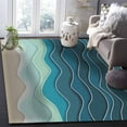 thumbnail image 5 of Area Rugs Indoor Non-Slip Rectangle Rug 2x3 Ft Abstract Water Duck Green Brown Gradient Ocean Waves Rug Rubber Backing Floor Mats Non Shedding Home Decor Carpet for Entryway Living Room, 5 of 8