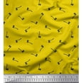 thumbnail image 1 of Soimoi Yellow Georgette Viscose Fabric Axe Hardware Fabric Prints By Yard 42 Inch Wide, 1 of 3