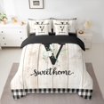thumbnail image 2 of Castle Fairy Teens Monogrammed Letter 7pcs Bedding Comforter Set,Geometric Plaid Queen Bedding Sets Super Cozy,Rustic Cabin Queen Sheet Sets,Breathable Home Decor, 2 of 8