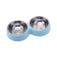 thumbnail image 4 of Double Pet Food Bowl Stainless Steel Drinkware Pet Drinking Food Dog Food Puppy Feeding Supplies Kitten Food Water Accessories ShopWise Round, 4 of 18