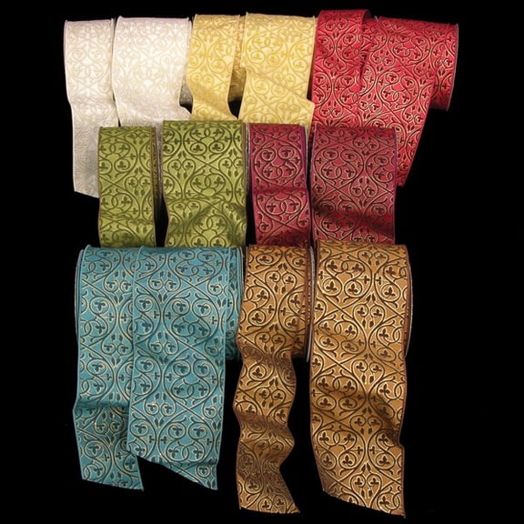 The Ribbon People Gold Contemporary "Medusalem" Wired Craft Ribbon 2.5" x 20 Yards