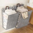 thumbnail image 4 of Cesto de ropa sucia colgante Roofei, para colgar sobre la puerta, organizador de ropa sucia, cesta de malla para colgar en la pared, para baño, armario, dormitorio, color gris, 4 of 7