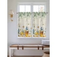 thumbnail image 2 of Daisy Spring Floral 2 Panel Kitchen Curtains for Windows, Farmhouse Botanical Green Leaves Bathroom Privacy Curtain, Home Décor Window Treatment for Bedroom/Living Room 55"x45", 2 of 6