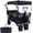 Black+ Gray, variant on Collapsible Wagon 140L Wagons Carts Foldable with Removable Canopy, Folding Wagon Cart with Wheels for All-Terrain with Brake, Foldable Wagon with Cooler Bag, for Camping Beach Shopping