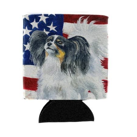 

Carolines Treasures BB9657CC Papillon Patriotic Can or Bottle Hugger Can Hugger multicolor