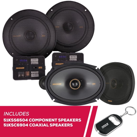 New Kicker 51KSS6504 6.5" Component Speakers and 51KSC6904 6"x9" Coaxial Speakers