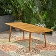 thumbnail image 4 of GDF Studio Jennette Outdoor Acacia Wood Expandable Rectangular Dining Table Teak, 8 Person, 4 of 14