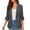 Gray, variant on Women's Open Front Blazer Notched Lapel Roll Tab Sleeve Button Office Casual Suit Jacket for Work Casual Brown Sheer Cardigan L