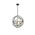thumbnail image 1 of Living District LD4006D20BRD Octavia 5 Light Brass & Dark Brown Ceiling Pendant, 1 of 4