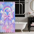 thumbnail image 3 of Erosebridal Cloud Rainbow Bow Butterfly Shower Curtain 72Wx78L for Girls, Dreamy Sky Star Flower Pastel Waterproof Bath Curtain, 3 of 5