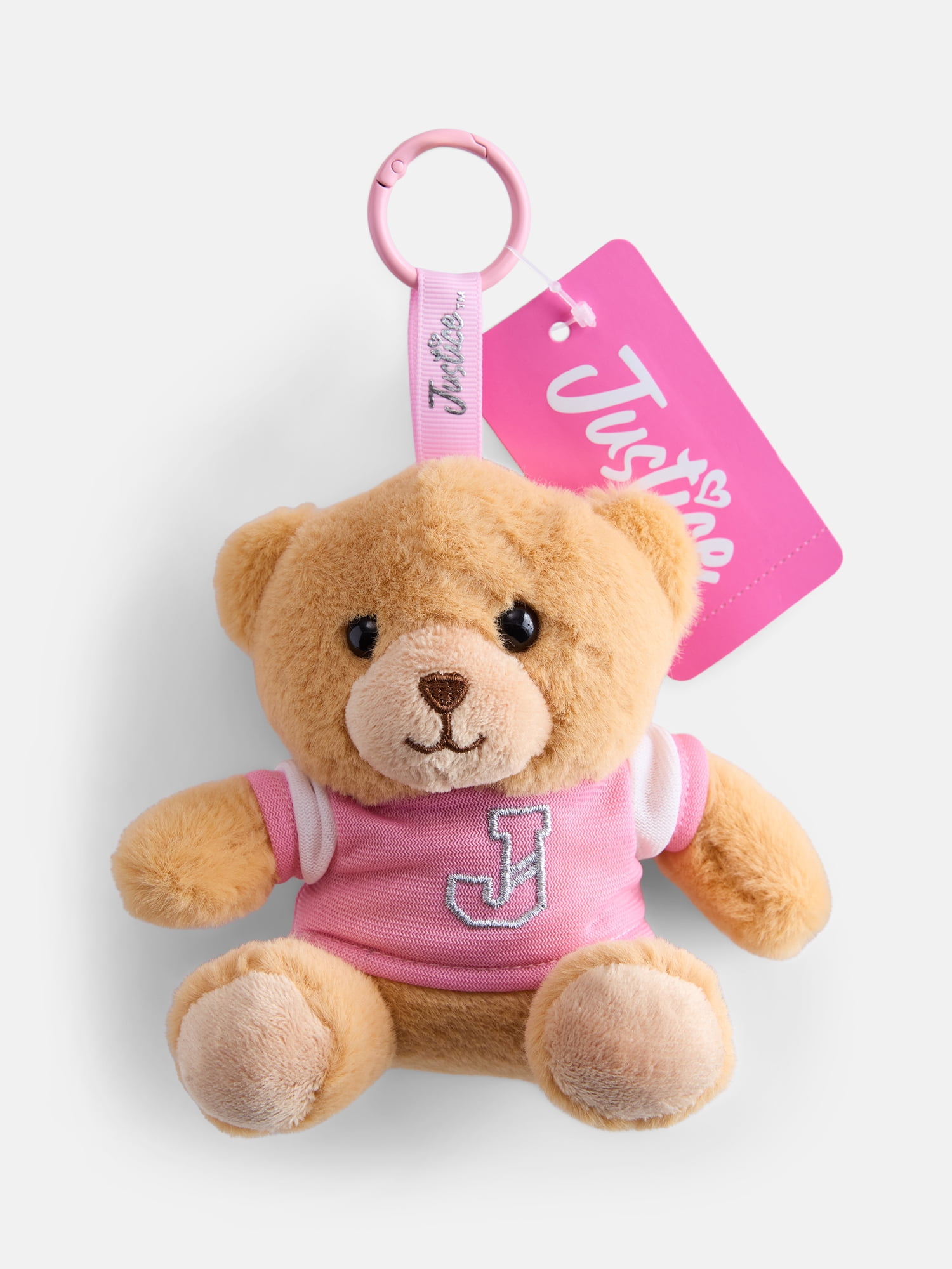Justice Girls Plush Animal Bag Charm, Bear