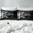 thumbnail image 3 of Erosebridal Black Dirt Bike Comforter Cover Twin,Geometric Plaid Bedding Twin Size,Extreme Sports Duvet Cover Twin,Microfiber Buffalo Room Decor,Reversible,3pcs(No Comforter), 3 of 7