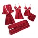 thumbnail image 1 of Pijama sexy europeo y americano de cinco piezas para mujer, vestido de novia de manga media de verano, camisón de noche de talla grande multicolor de varios tamaños para el hogar, 1 of 5