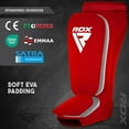 thumbnail image 4 of RDX Shin Guards Kickboxing Muay Thai, SATRA Approved, MMA Leg Instep Protection Pads, Sparring Training Martial Arts Boxing, Elasticated Padded Protector, Karate BJJ Taekwondo Gear, Men Women, 4 of 6