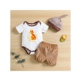 thumbnail image 2 of Franhais Infant Girl Short Sleeve Romper + Shorts + Hat, Fox Print Elastic Waist Envelope Collar Clothing, 2 of 9