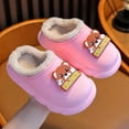 thumbnail image 5 of GJSYRH Girls Plush Slipper Warm Winter Slippers Soft Comfortable Indoor Outdoor Lined Cartoon Design Lightweight Toddler Kids Footwear Red 3.5-4 Years, 5 of 8