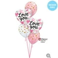 thumbnail image 2 of 18 inch Love You Pink Watercolor Hearts Qualatex Foil Mylar Balloon - Party Supplies Decorations, 2 of 4