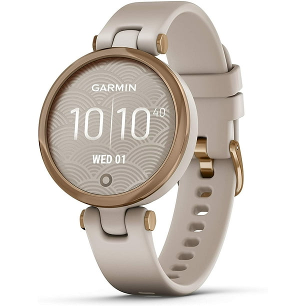 Lily sport edition Reloj inteligente pequeno para mujer Seguimiento del estado fisico y la salud bateria de larga duracion Light Sand Rose Gold con correa beige Esfera de