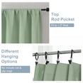 thumbnail image 3 of OVZME 63 Inch Light Green Blackout Curtains for Bedroom, Thermal Rod Pocket Drapes for Living Room, Room Darkening Window Panels 40x63, Set of 2, Light Green, 3 of 7