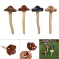 thumbnail image 3 of Set of 4 Color Ceramic Mushrooms Pottery Yard Garden Ornament Model Statue Cute Decorations, 3 of 8