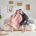 thumbnail image 3 of Nuan Oversized Hoodie Blanket Wearable Sherpa Fleece Sweatshirt, Gray, Adult Unisex Adult Unisex, 3 of 5