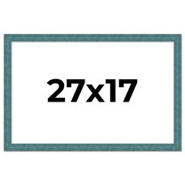 27x17 Frame Blue Rustic Barnwood Solid Wood Picture Frame Width 1.25 Inches | Interior Depth 0.5