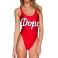 thumbnail image 4 of Monokini Bikini une Pièce Dos Nu à Imprimé Lettres pour Femmes, 4 of 5