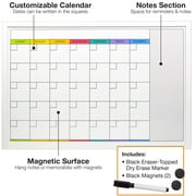 Excello Global Products Magnetic Dry Erase Calendar Whiteboard: Large 20x30 Weekly Monthly Format Reminder Note Section Planner Erasable Wall Mounted Office School White Board - EGP-HD-0315