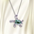 thumbnail image 1 of PVCS Opale Opale Bleu Fleur Tortue Époxy Femelle Métal Alliage Collier Pendentif, 1 of 4