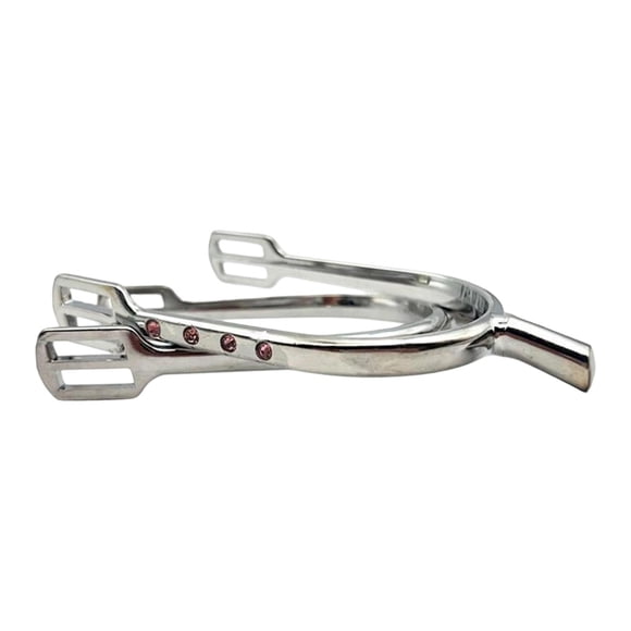Quzzie Éperons de Cheval en Fer Accessoires d'Équitation Professionnels Design Élégant Compétition Entraînement Dressage Ranch Ferme Divertissement Adapté pour Adultes Débutants Cadeau Maison Argent